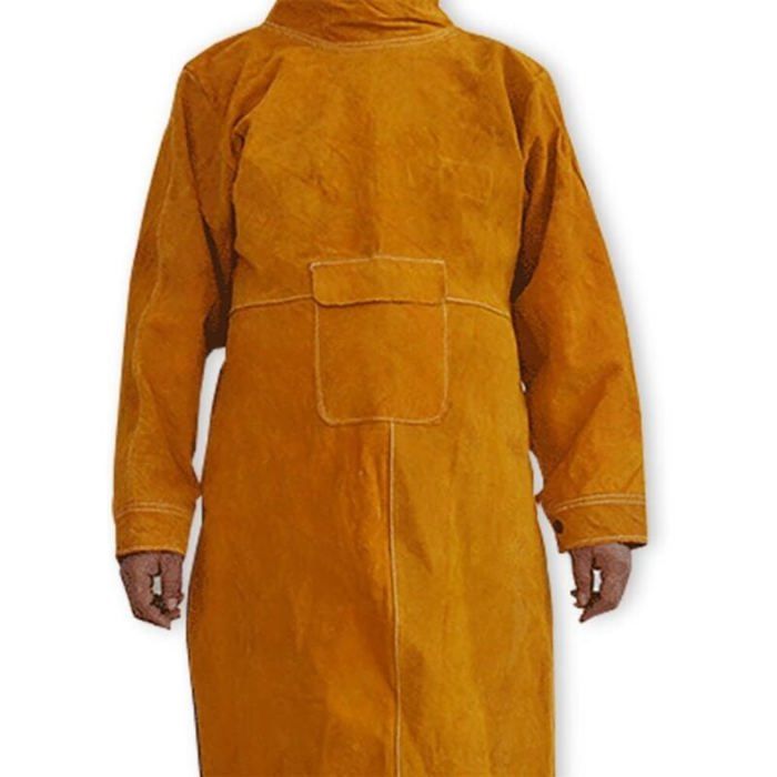 1 tablier de soudage anti-flamme en cuir de vache manteau long vêtements de protection combinaison de soudeur cuir durable pr