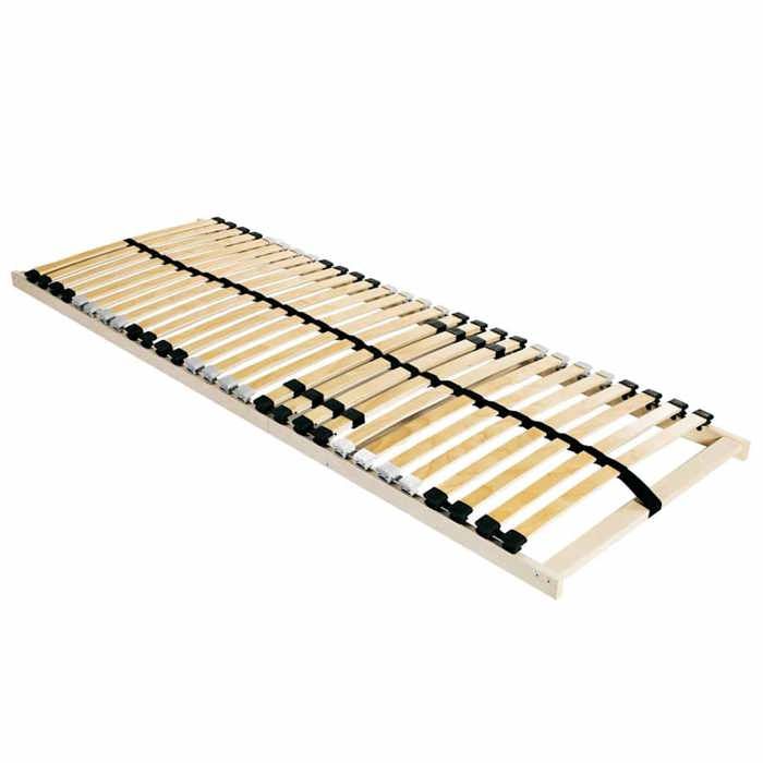Sommier à lattes en bois de hêtre - UU - 120x190 cm - Marron - Bois de hêtre massif - Cadre à lattes - Pour 2 personnes