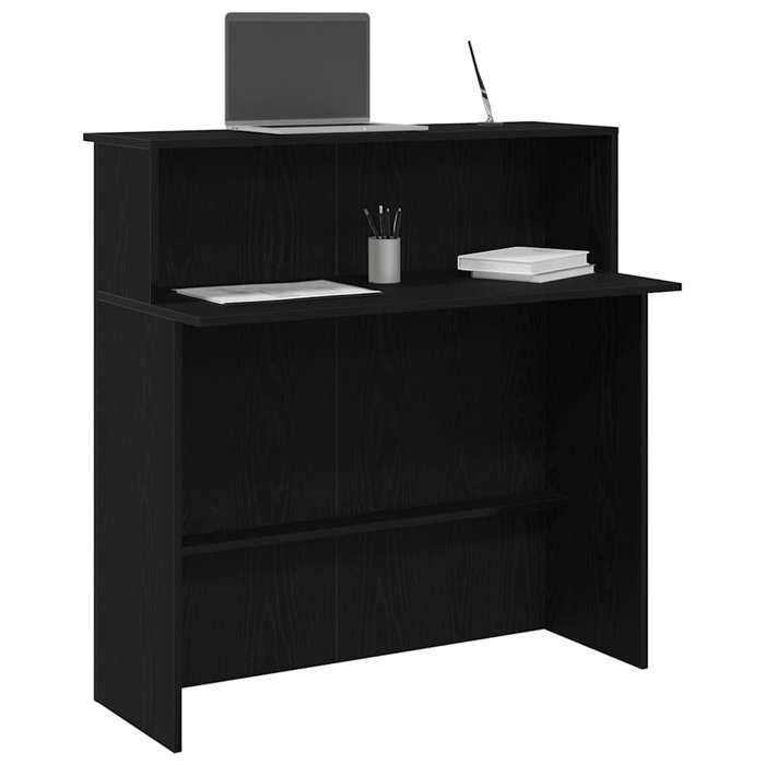 Bureau de réception en bois dingénierie - Happiness - 100x50x1035 cm - Noir - Capacité de charge 60 kg