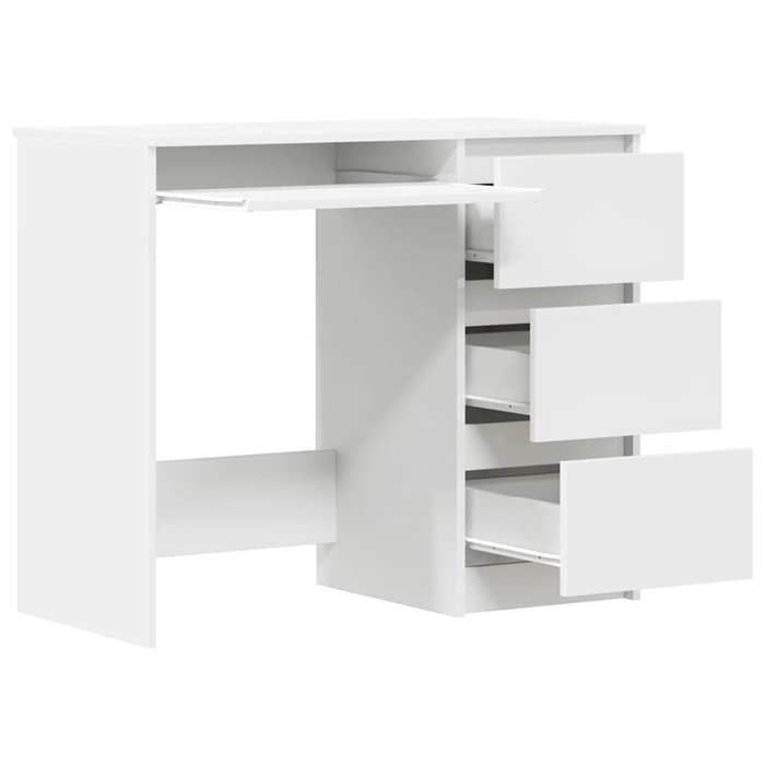 Bureau BURKE Blanc Table à écrire - 1 PERSONNE - Blanc 90x45x76 cm - Bois d’ingénierie BB404
