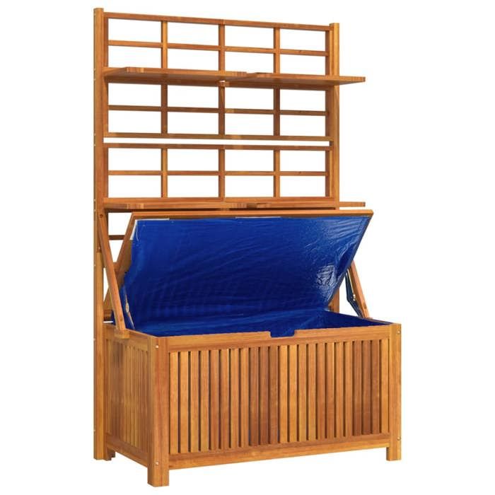 Sale 2026 Coffre de rangement - BURKE - MEUBLE JARDIN - avec treillis 99x50x160 cm - Acacia massif CC12