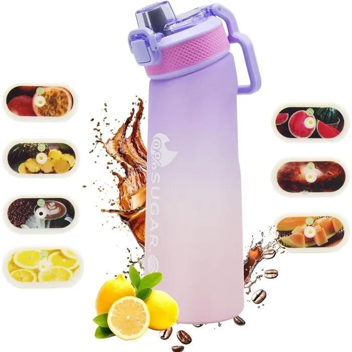Ycydazi Gourde 700 Ml Avec 6 Pods De Goût – Tritan Sans BPA – Ouverture One-click – Bleue – Anti-fuite