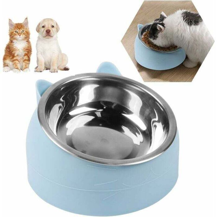 Gamelle surélevée pour animaux - PZCC - Inclinée 15° - Amovible - Antidérapante - Résistante à la chaleur