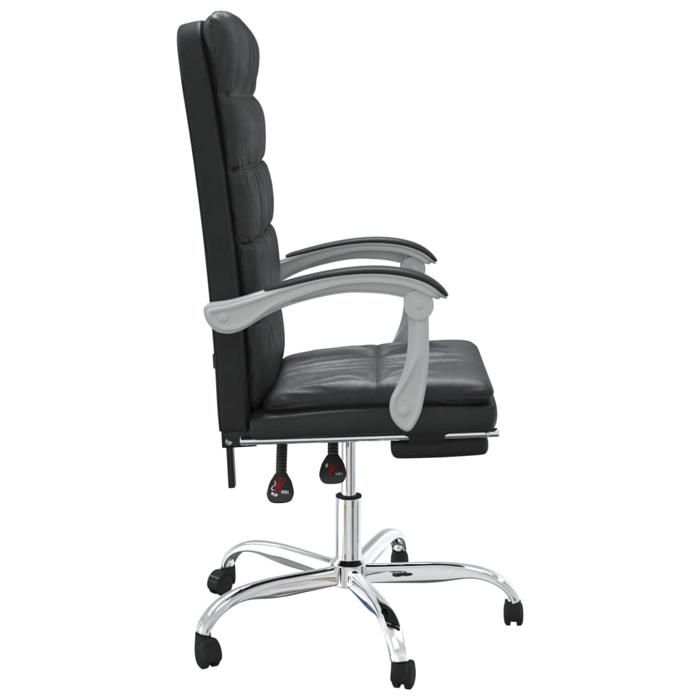 Fauteuil Ergonomique - Noir - Chaise inclinable de bureau - 1 PLACE - Noir Similicuir 63x56x(112.5-122) cm F245