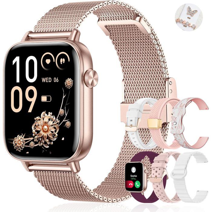 Montre Connectée Femme 7 Bracelets 1.83 Smartwatch Fonction Féminine Appels Hd 110+ Modes Sport Podometre Moniteur C[MB799]