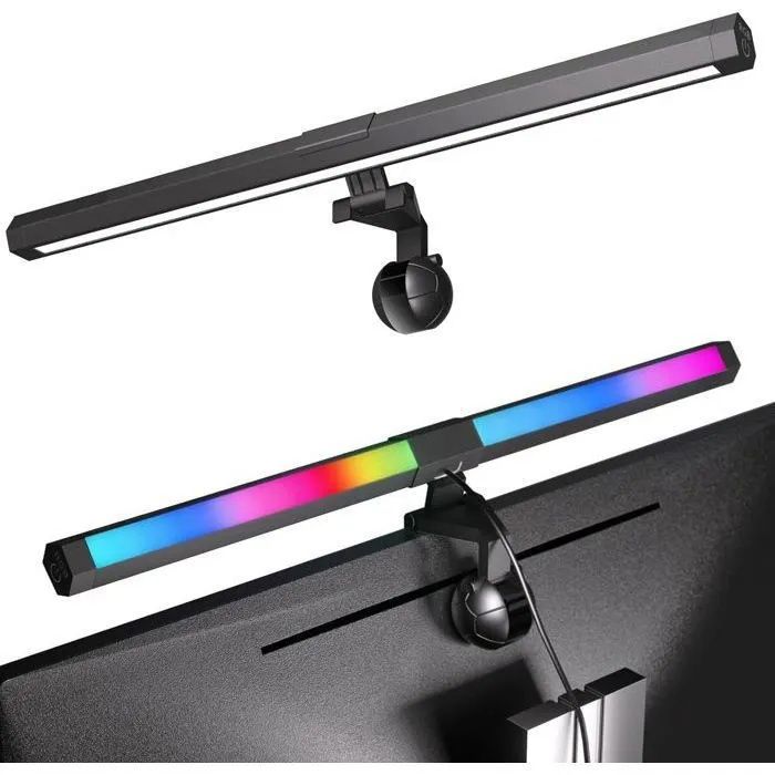 LED Lampe Ecran PC Lampe de Bureau USB dordinateur 40CM RGB Light Bar Monitor Computer Lumière Réglable 15 Couleurs d Eclairage