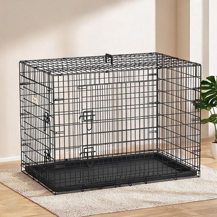 Cage de transport pliante pour chien en acier noir 106 x 71 5 x 76 cm – 2 portes - Noir Acier 41.73 x 28.15 x 29.92 cm Ref KYD94D Cage de transport pliante pour chien en acier noir 106 x 71 5 x 76 cm – 2 portes - Noir Acier 41.73 x 28.15 x 29.92 cm Ref KYD94D