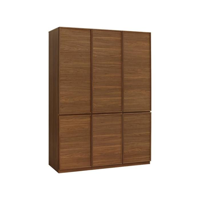Module dressing décor bois 6 portes 1 penderie noyer - Kuba Module dressing décor bois 6 portes 1 penderie noyer - Kuba