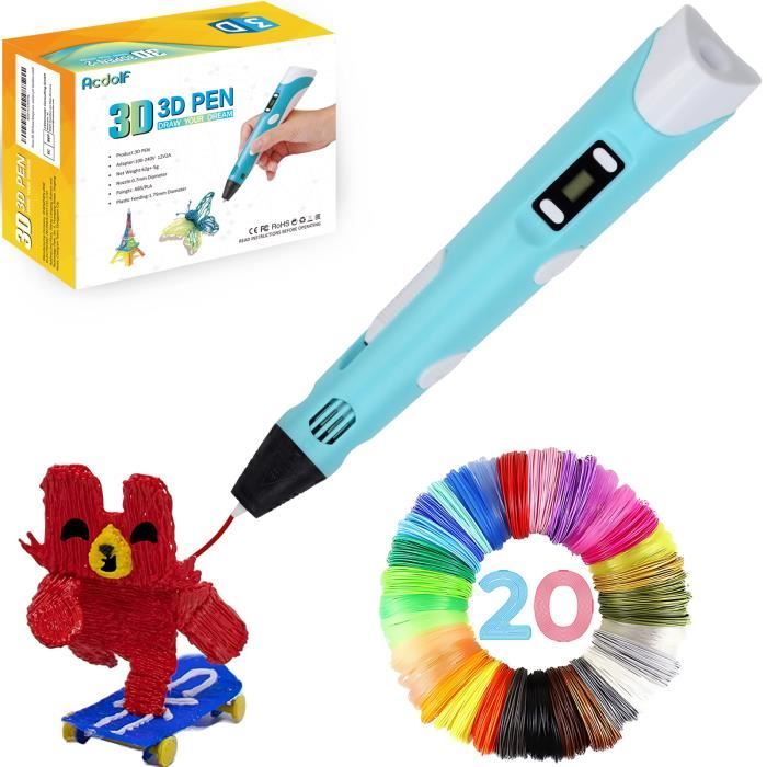 Stylo d'impression 3D, avec recharges de filament PLA, stylo 3D Doodler Pen  Creative DIY Gift, meilleurs cadeaux pour enfants, adultes, vacances,  cadeaux de bricolage de Noël pour inspirer la créativité des adolescents, (
