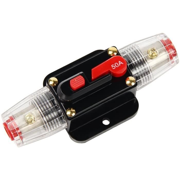 Disjoncteur Automatique Voiture 40A 12V-24V – Support Fusible Réinitialisable Manuel Pour Onduleur Solaire & Audio