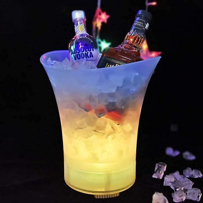 Seau à Glace Lumineux avec Hautparleur Bluetooth Sans Fil, Conteneur