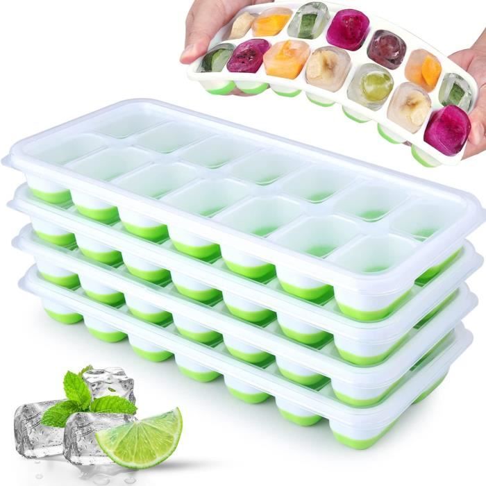 Bouteille à Glaçons 2 En 1 Avec Couvercle - Moule En Silicone Pour Congélateur, Capacité 500 Ml Ou 800 Ml - Remplissage Sans Contact