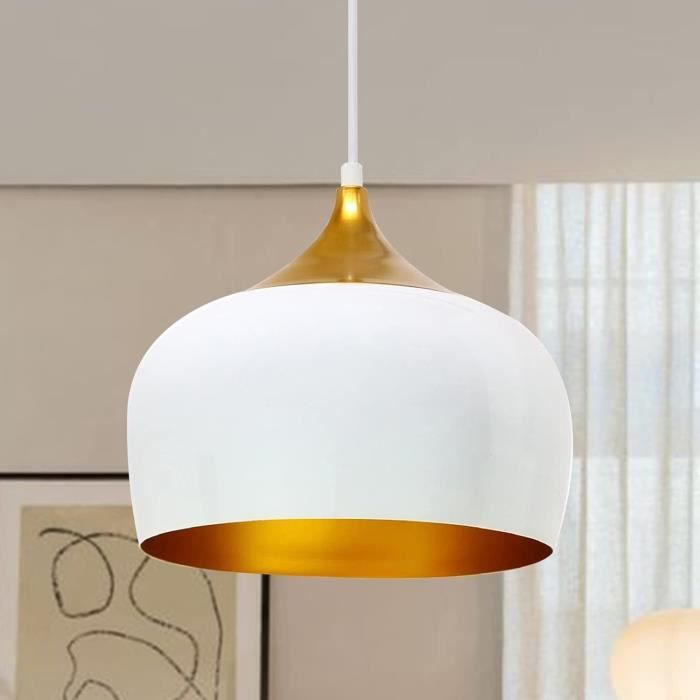 Suspension Luminaire Rond Métal 30 Cm - Lustre Moderne Cuisine/salle à Manger, E27, Câble Réglable 120 Cm