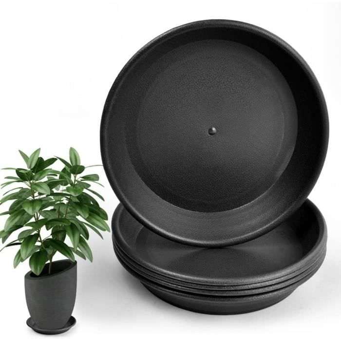 Lot De 16 Soucoupes Pour Pots De Fleurs En Plastique Noir - HFDONGL - Neuf