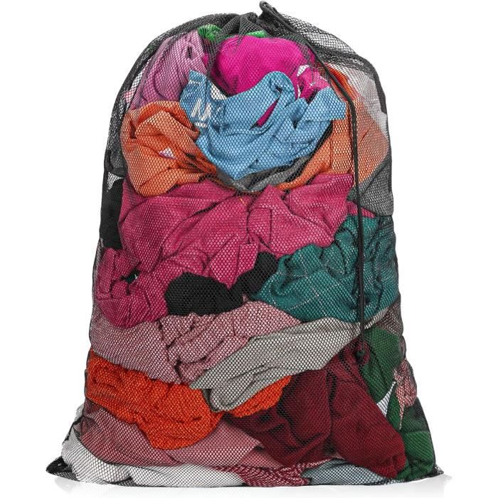 Sac à Pinces à Linge Makoto Nobu Grande Avec Cordon De Serrage Et Crochets - Imperméable Et Robuste Pour Épingles, Jouets Et Objets (Noir)