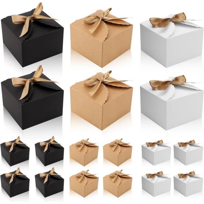 18Pcs Coffrets Cadeaux, 9X9X6Cm Coffrets Cadeaux Vides Coffrets Cadeaux  Avec Ruban Boite Cadeau Boite Cadeaux En Papier Pour [D6855]