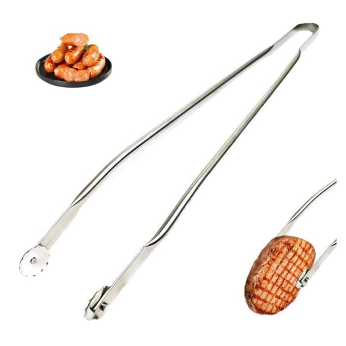 Pince Barbecue Roulette, 2 Pièce 38CM Pince Saucisse Barbecue Roulette, Pince A Barbecue A Roulette, Pince Magique Barbecue Pour Griller, Cuisiner