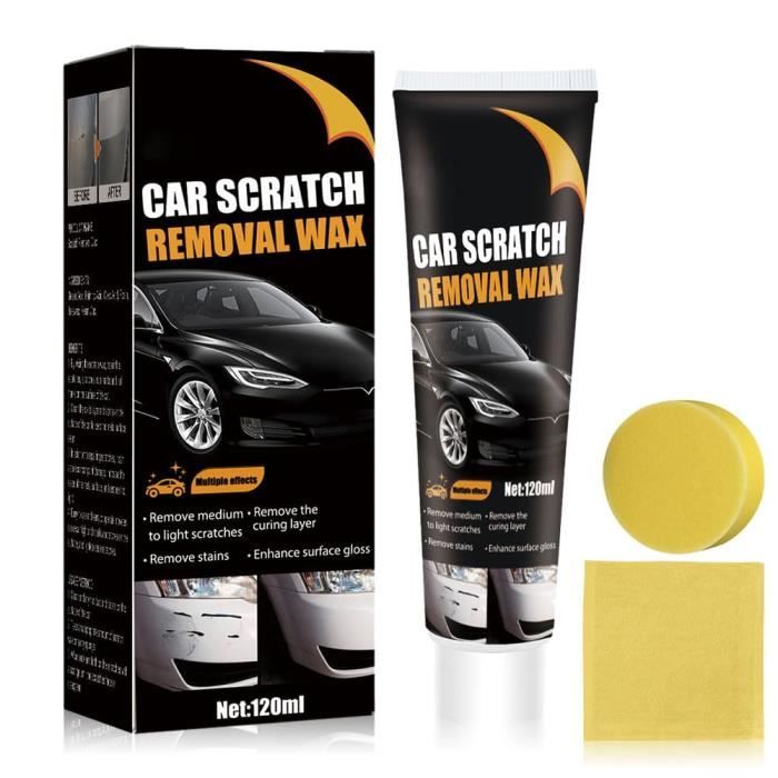 Kit 2 Tubes Crème Réparation Rayures Voiture - Pâte Efface Rayures Profondes, Avec éponge, Compatible Toutes Couleurs