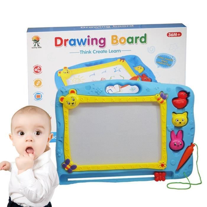 Planche à Dessin Magnétique Enfant – 4 Couleurs Effaçables, Jouet Éducatif 2-7 Ans – Idéal Voyage, Maison - 6