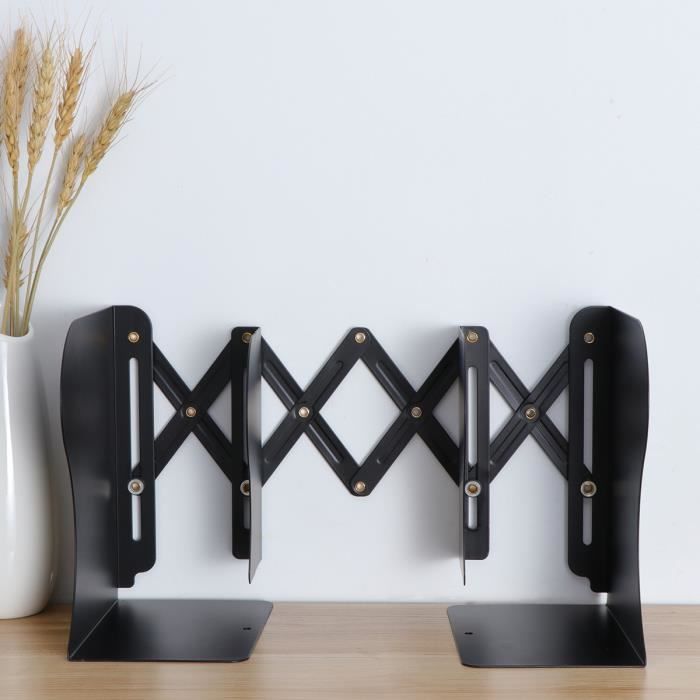 Serre Livre Reglable En Metal Robuste Design Moderne Et Decoratif Avec Base Antiderapante Noir Achat Vente Serre Livres Cdiscount