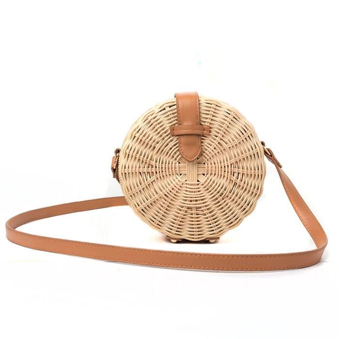 Sac bandoulière top rotin