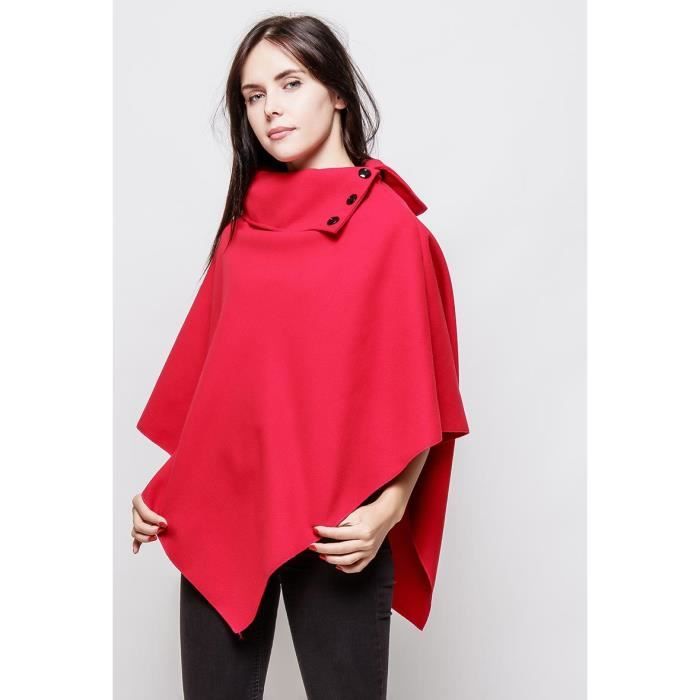 Veste cape rouge best sale femme
