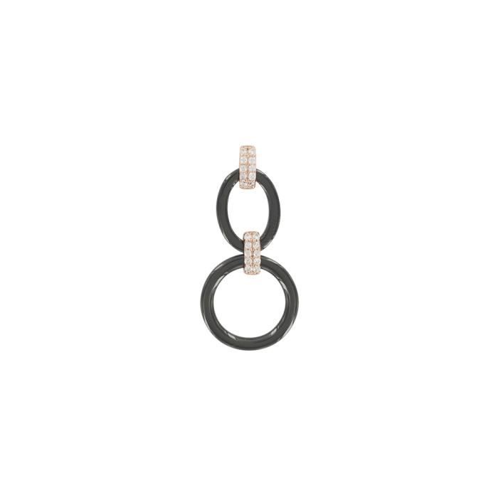 Jouailla Pendentif argent 925/1000e double anneau ovale
