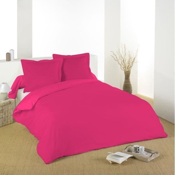Housse de couette - ALICIA - Fuchsia - 220x240 cm - 100% coton - Lavable