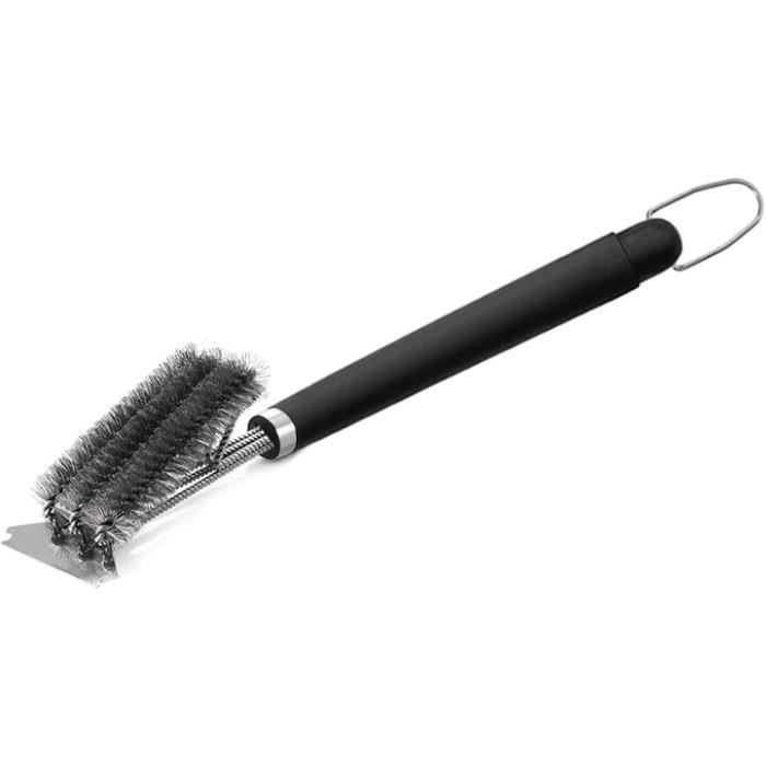 Brosse Triangulaire Pour Barbecue - Grattoir à Long Manche, Nettoyage Efficace Des Grilles | En Métal, Poignée ABS, 36 Cm