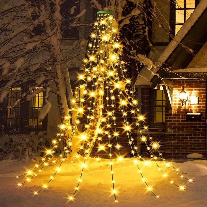 Guirlande Lumineuse Sapin De Noël 20M 200 LED - Lumière Blanche Chaude, 8 Modes Avec Fonction Mémoire, Intérieur & Extérieur IP44, Idéale Pour Jardin, Fêtes & Mariages