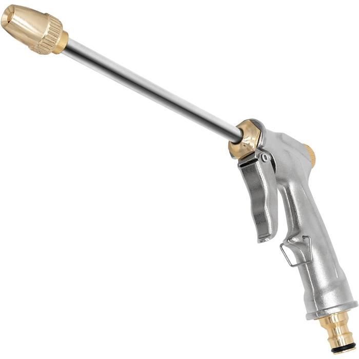 Pistolet D'Arrosage Métal Haute Pression 4 Modes - Buse Jardin Professionnelle En Laiton Avec Clip Économie D'Énergie