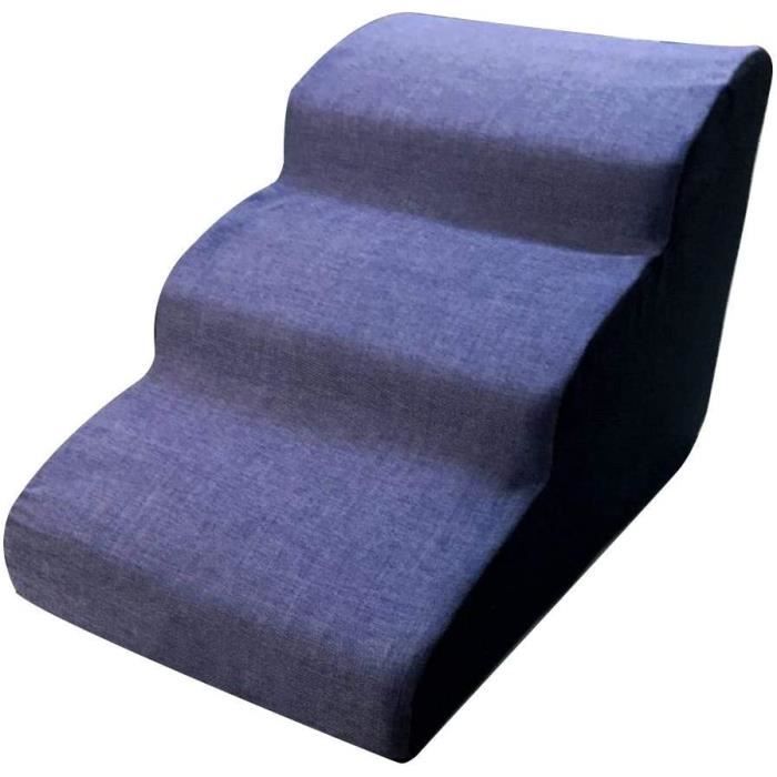 Rampe/escalier Pliable 2 En 1 Pour Chien/chat - Ottoman Et Marche - Capacité 50kg, Tissu Antidérapant, Couleur Kaki/noir