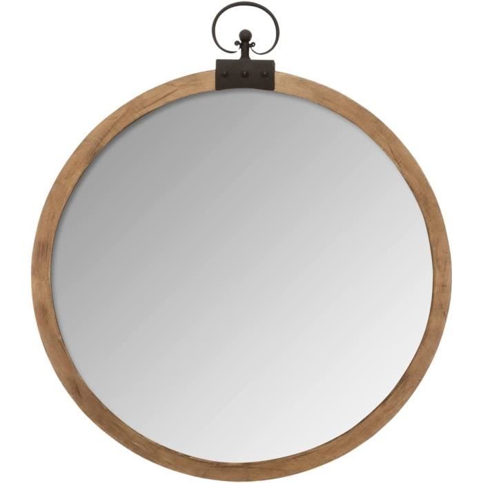 Miroir Cœur Alexia 40x40cm - Déco Romance Bohème - Bois Et Ruban Taupe - Pour Chambre à Coucher - 9