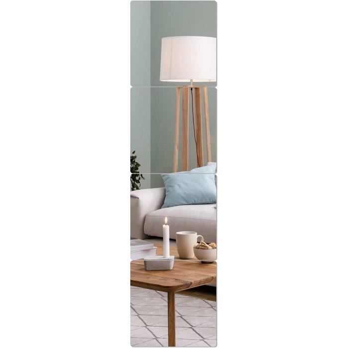 Lot De 4 Miroirs Acrylique Autocollants 30x40 Cm - Épaisseur 2 Mm - Décoration Murale Salle De Bain, Chambre