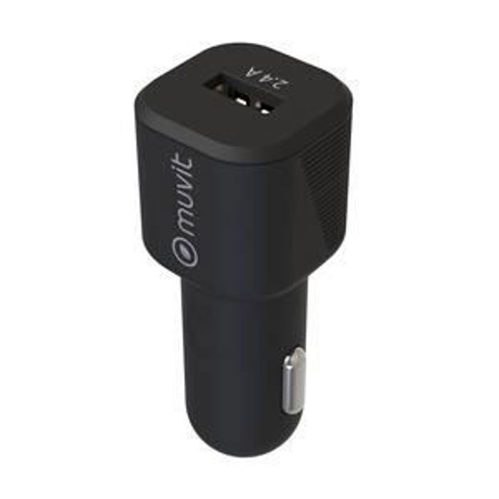 MUVIT FOR CHANGE Chargeur Voiture 1 USB 2.4A (12W) - Noir