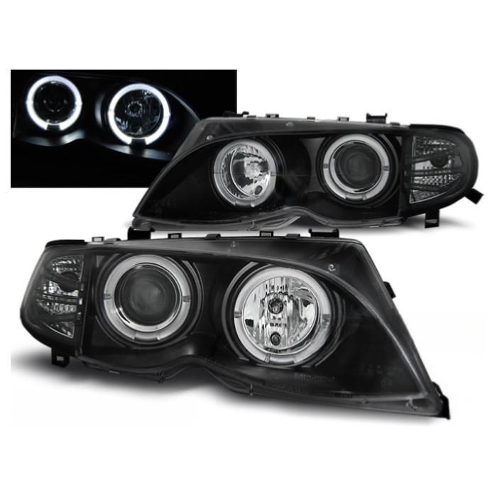 Paire de phares BMW serie 3 E46 Berline de 09/2001 a 03/2005 angel eyes noir-27361158