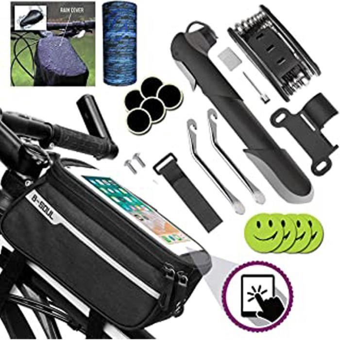 Sacoche Cadre De Velo Support Smartphone Pour Ecran Tactile Trousse D Outils De Velo Mini Pompe A Velo Outil De Reparation De Tourn Prix Pas Cher Cdiscount