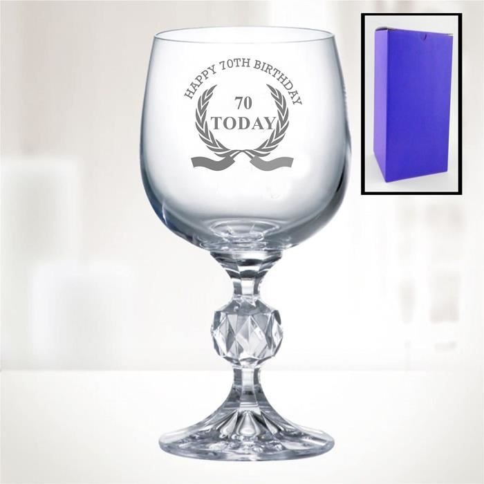 313ml Bohemia Cristal Vin Verre Avec Joyeux 70th Anniversaire Guirlande Design Coffret Cadeau Inclus Achat Vente Coffret Cadeau Vin 313ml Bohemia Cristal Cdiscount