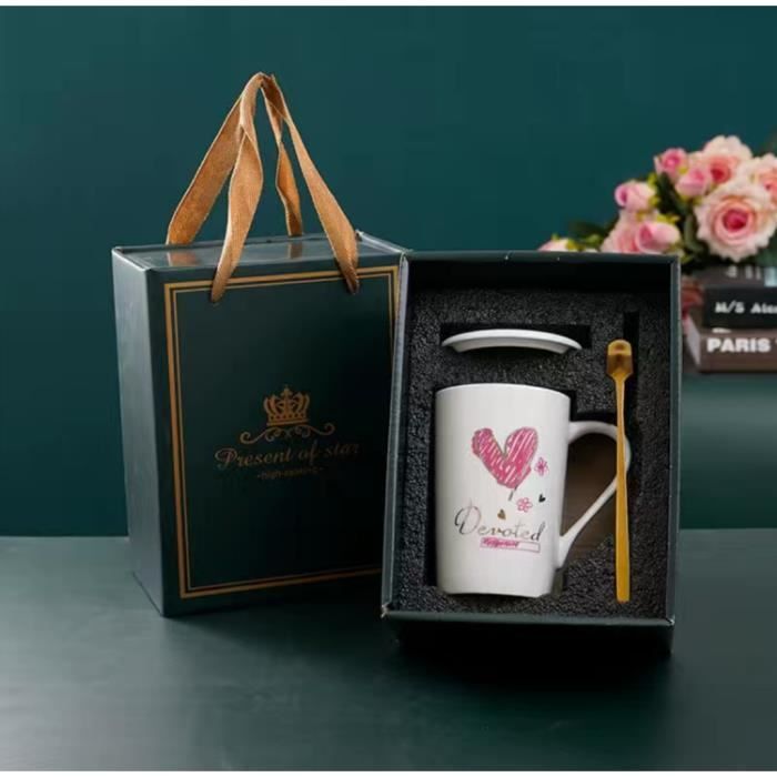 1 Coffret Cadeau Mug Tasses A Cafe Pour Anniversaire Mariage Cadeau De Saint Valentin Noel Etc Cdiscount Maison