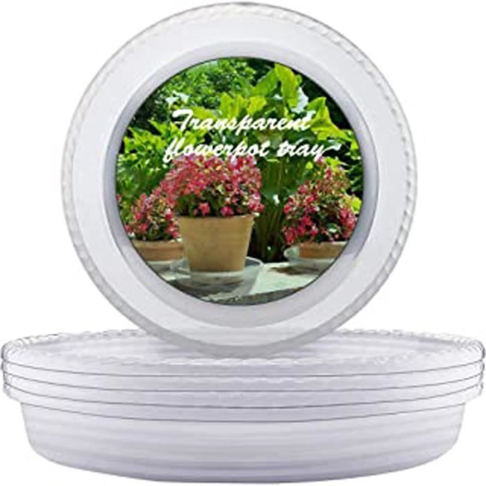 2 Soucoupes Pour Pots De Fleurs En Résine - 18x12.8x3 Cm - Gris Foncé - Protection Contre L'Eau Et Saletés