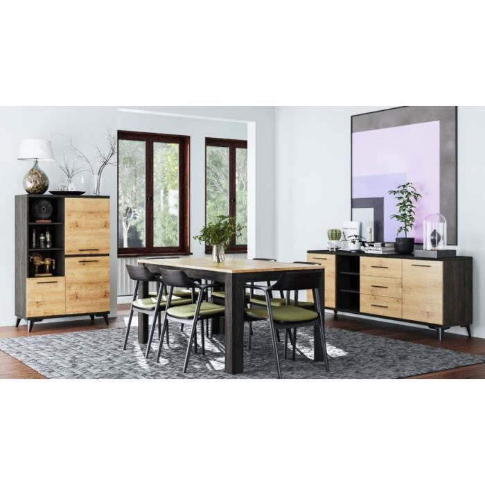 Azurahome - Salle à manger PHENIX table et buffet - Vitrine: Avec