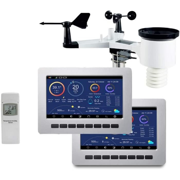 Station Météo Pro connexion wifi - Station météo thermomètre pluviomètre - Achat & prix