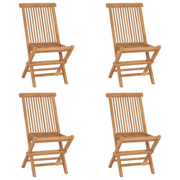vidaXL lot de 2 chaises de jardin pliantes Teck - vue 3