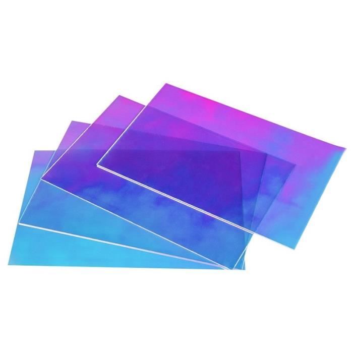 Plaque Ondulée en Plexiglas, Feuille Acrylique Décorative, Iridescent,  Rayonnant, Coloré, Comme un Arc-en-Ciel, 200x200x3mm