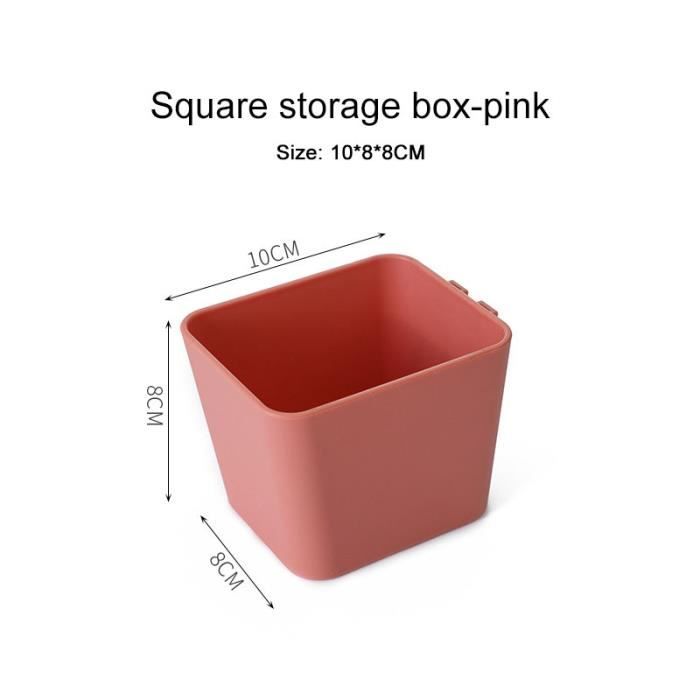 boîte carrée de couleur rose étagère de rangement murale perforée, sans mur, panneau perforé, dortoir, cuisin