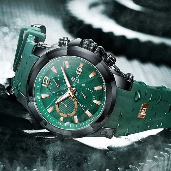 REWARD Marque Hommes Montres Bracelet En Silicone Sport