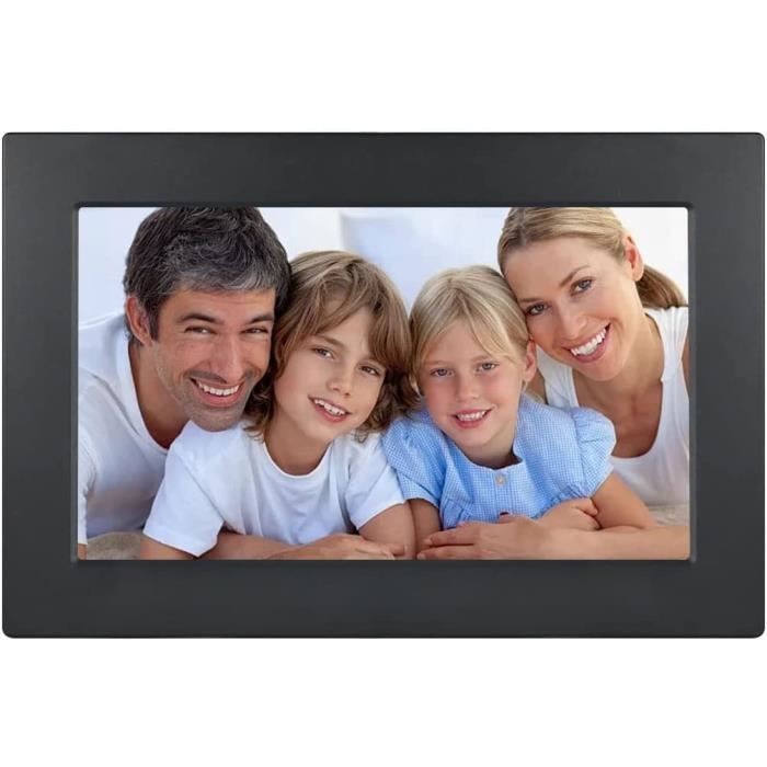 Cadre Photo Numérique 10,5 Pouces IPS HD 1280x720 - Calendrier Horloge, Lecteur MP3 Photo Vidéo Avec Télécommande, Noir
