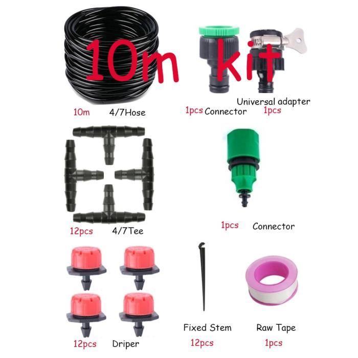 Système D'arrosage Automatique Kit Irrigation Goutte à Goutte 158 Pièces - 40m Tuyau - Goutteurs Réglables - Arrosage Automatique Jardin Robinet Cuve 1000l