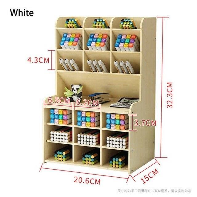 Organiseur Bureau Bois Anaan Lot De 4 - Porte Stylo Pot à Crayons Support Téléphone Plateau Rangement