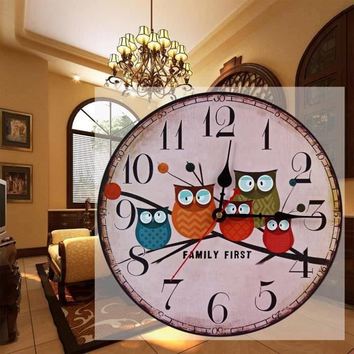 Horloge Murale Décorative Paon - Mouvement Quartz Silencieux, Multicolore, Pour La Maison